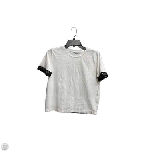 Top Short Sleeve By Zara In White, Size: M