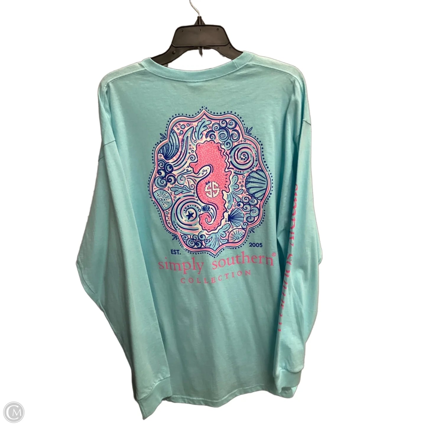 Top Long Sleeve Basic By Simply Southern In Blue, Size: Xl