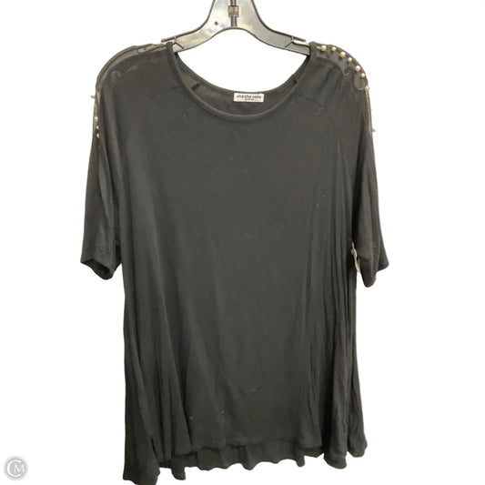 Top Short Sleeve By Cha Cha In Black, Size: Xl