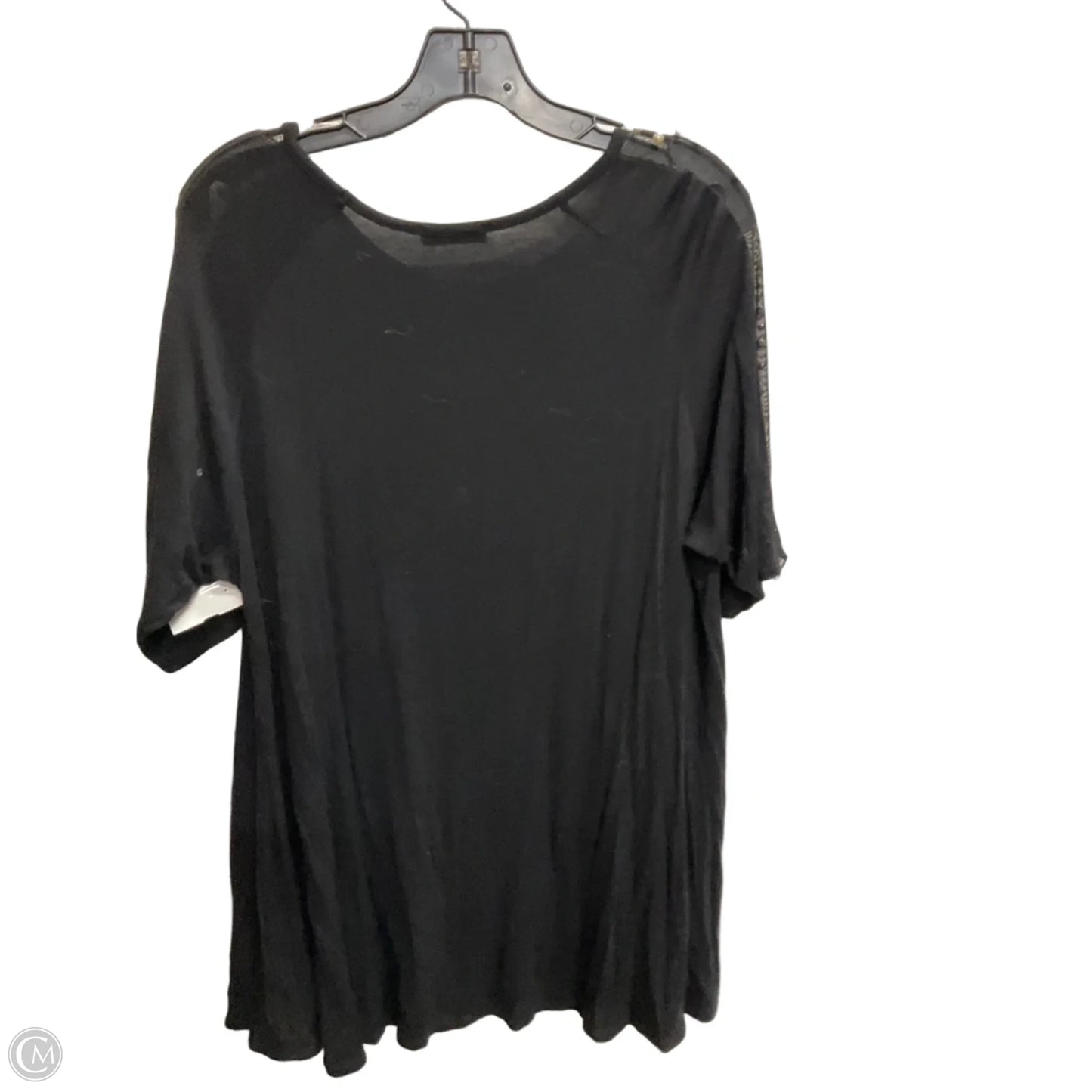 Top Short Sleeve By Cha Cha In Black, Size: Xl