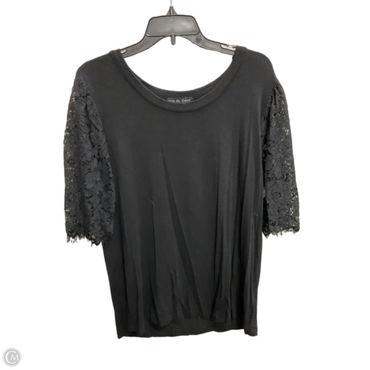 Top Short Sleeve By Kim & Cami In Black, Size: Xl