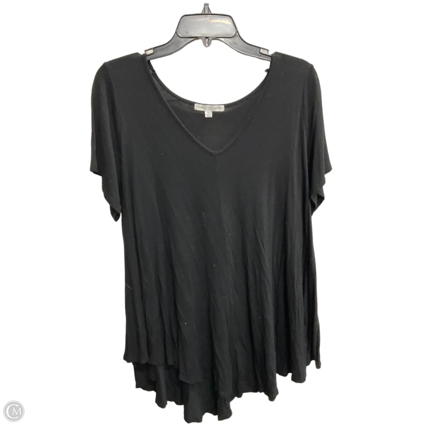 Top Short Sleeve Basic By Green Envelope In Black, Size: 1x