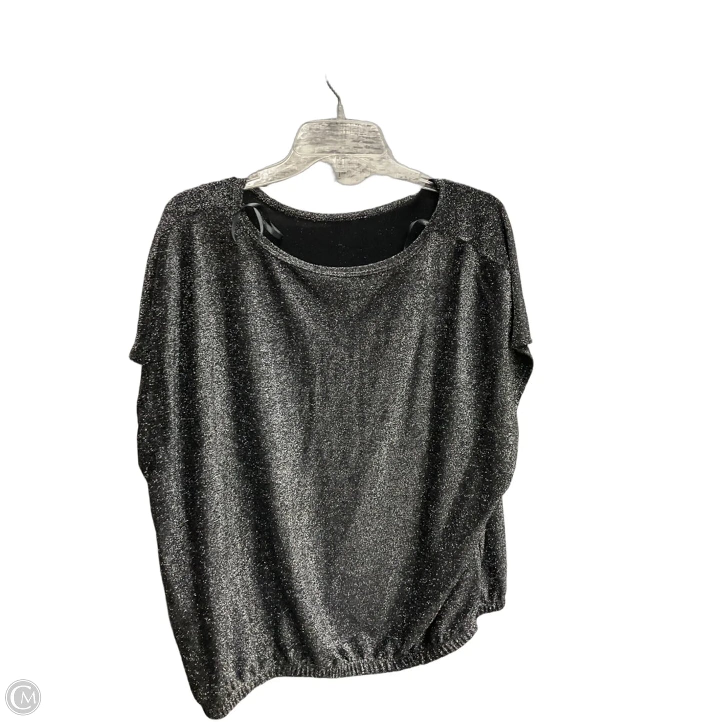 Top Short Sleeve By Arula In Silver, Size: 2x