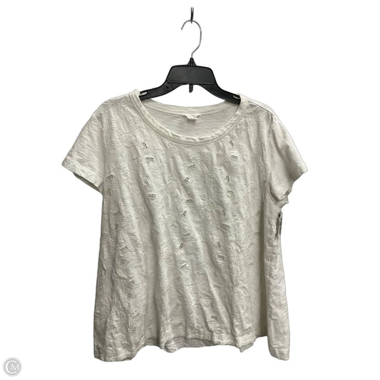Top Short Sleeve By Caslon In White, Size: Xxl
