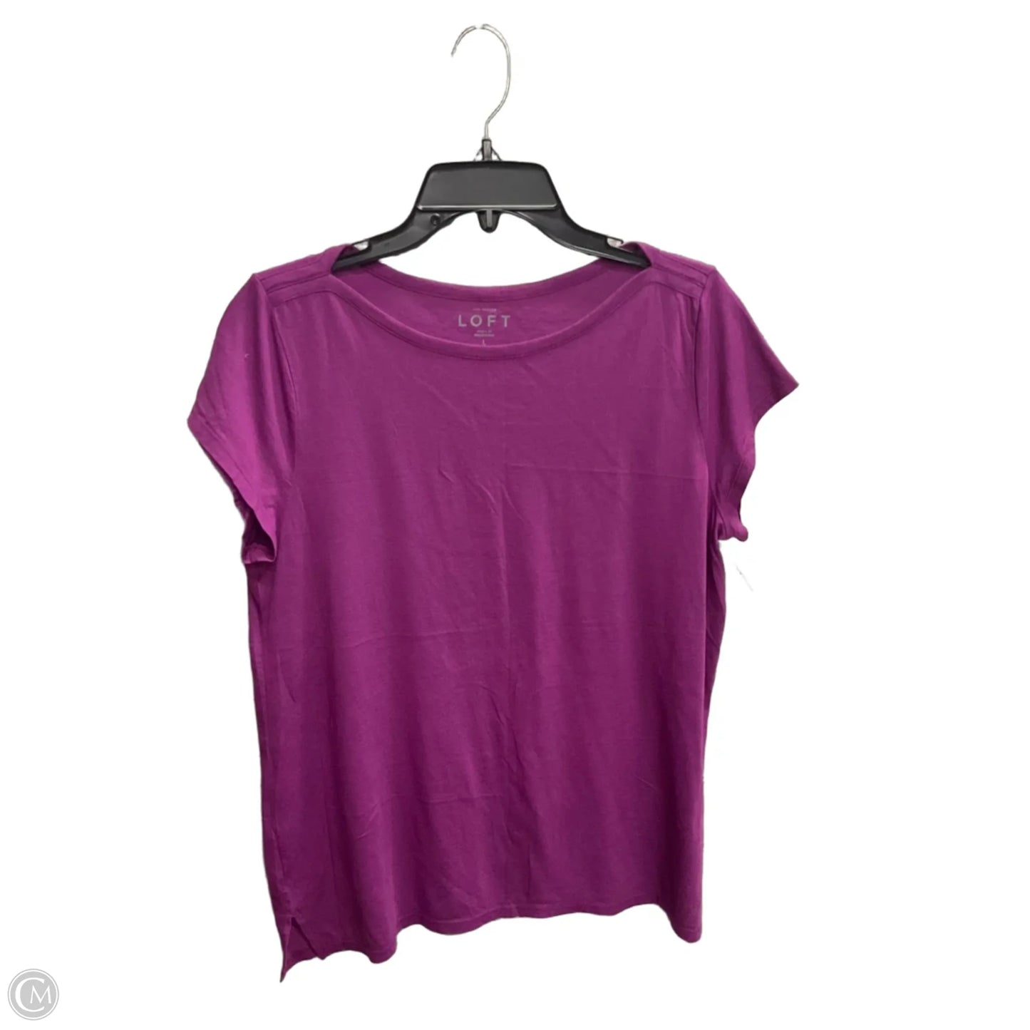 Top Short Sleeve Basic By Loft In Purple, Size: L