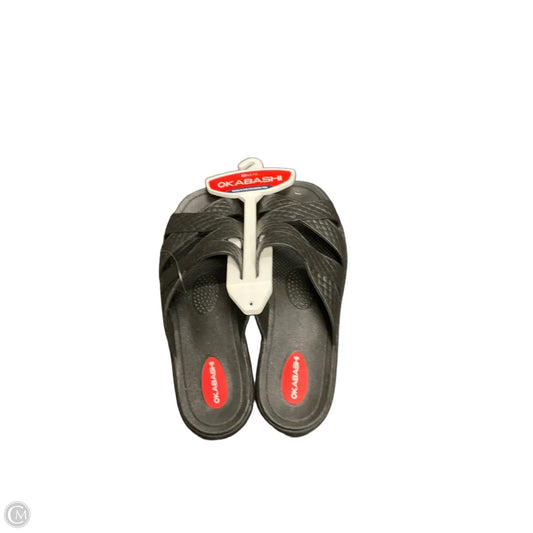 Sandals Flats By Clothes Mentor In Black, Size: 6.5