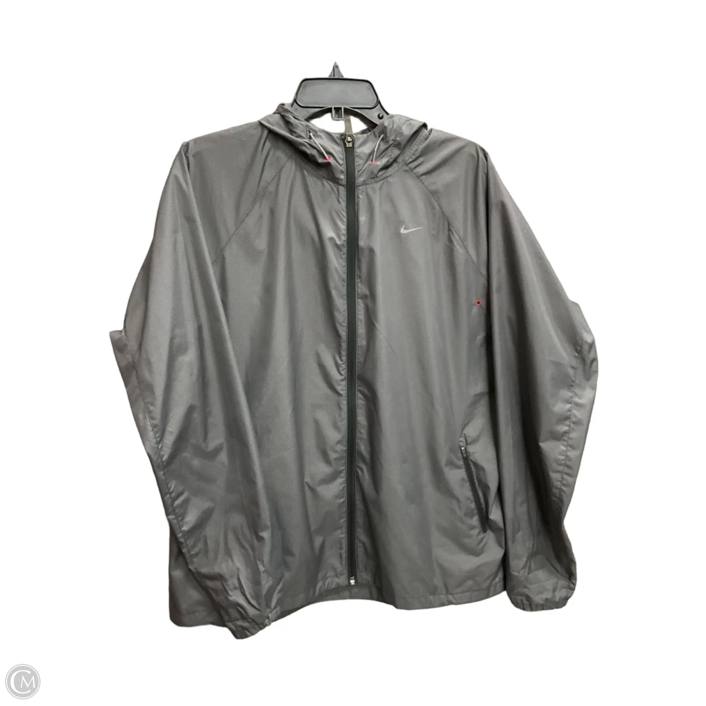 Jacket Windbreaker By Nike Apparel In Grey, Size: Xl