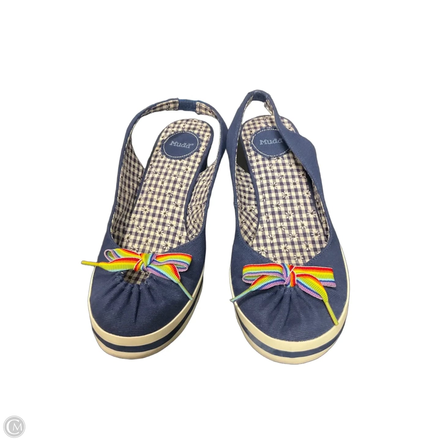 Shoes Heels Wedge By Mudd In Blue, Size: 9