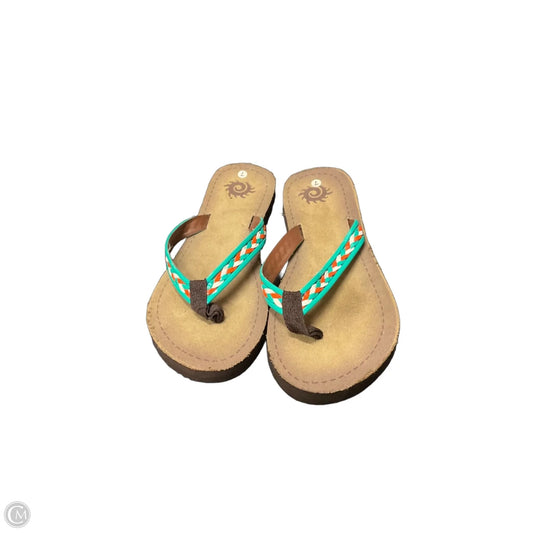 Sandals Flip Flops By Clothes Mentor In Multi-colored, Size: 7