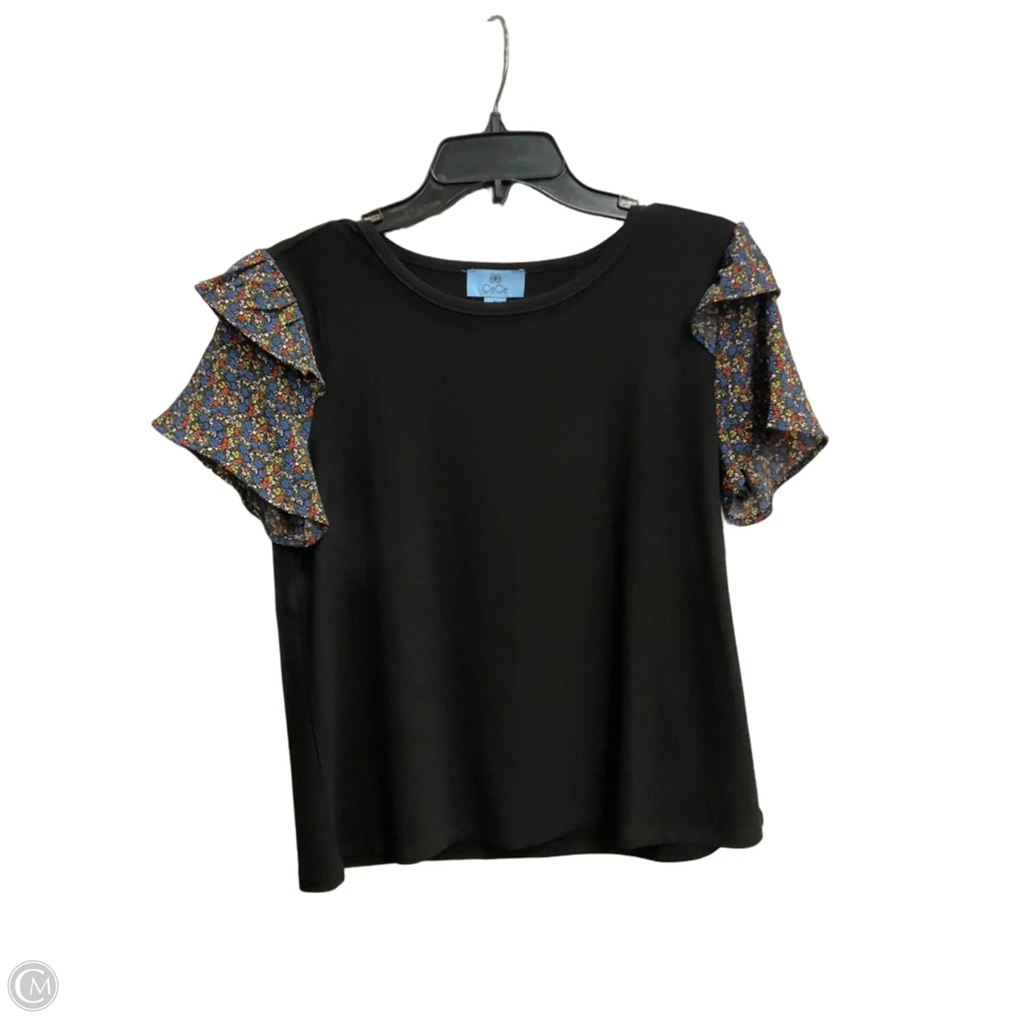 Top Short Sleeve By Cece In Black, Size: M