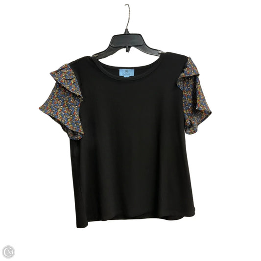 Top Short Sleeve By Cece In Black, Size: M
