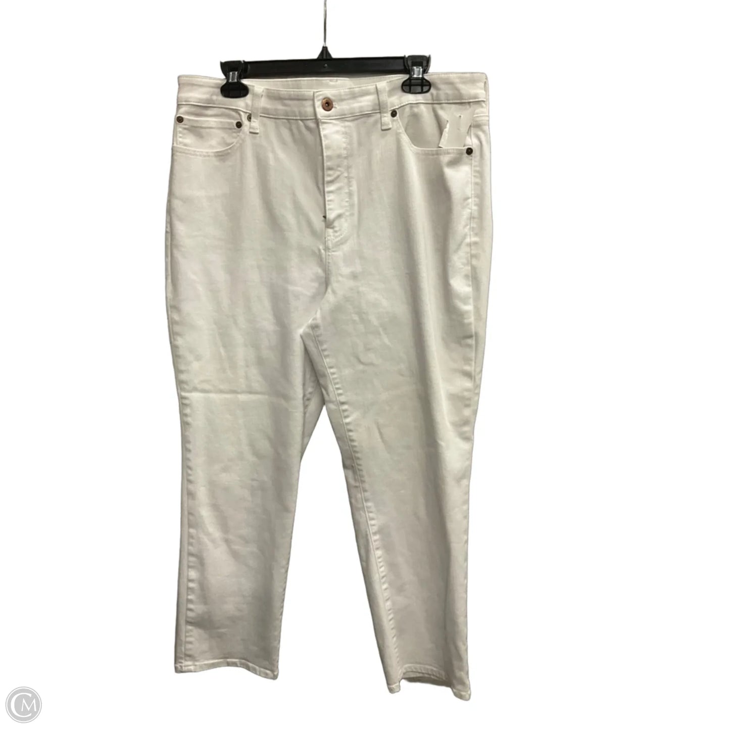 Jeans Straight By Talbots In White Denim, Size: 14