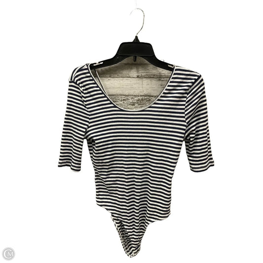 Top 3/4 Sleeve By Avec Les Filles In Striped Pattern, Size: L