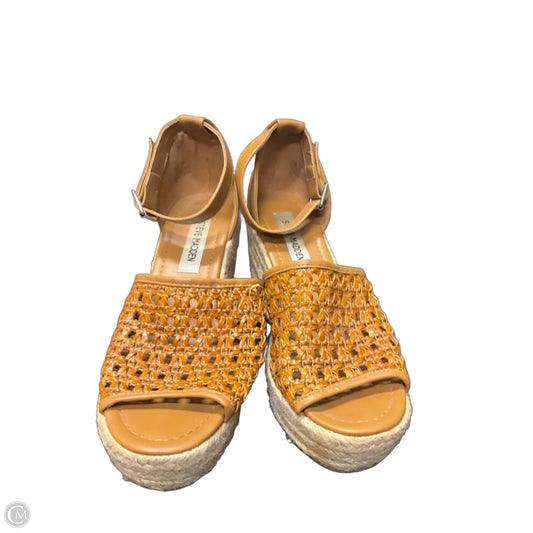 Sandals Heels Wedge By Steve Madden In Brown, Size: 7.5
