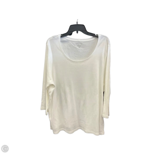 Top 3/4 Sleeve Basic By Coldwater Creek In White, Size: 2x