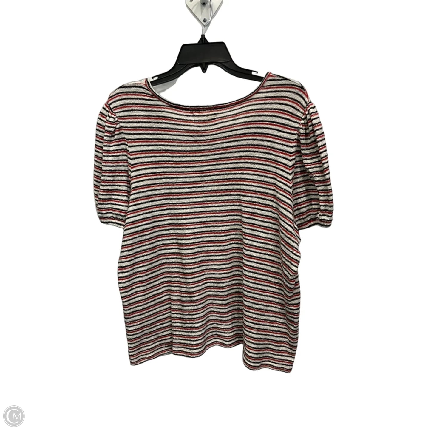 Top Short Sleeve By Madewell In Striped Pattern, Size: L