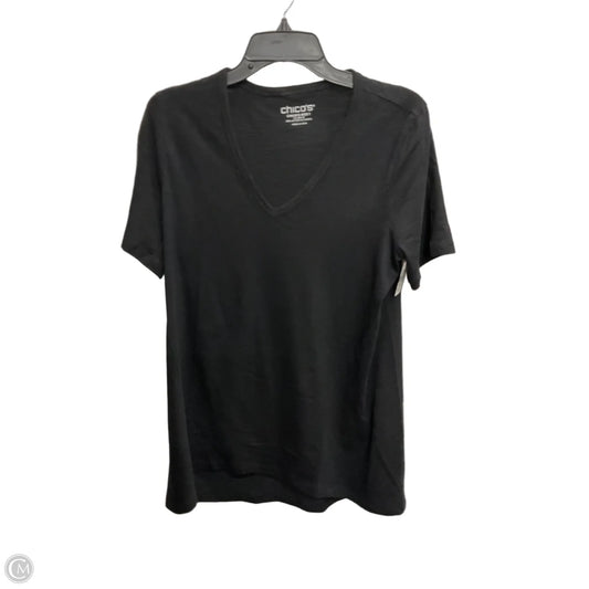 Top Short Sleeve Basic By Chicos In Black, Size: 1x