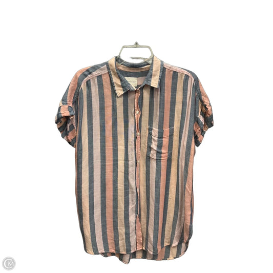 Blouse Short Sleeve By American Eagle In Pink, Size: M