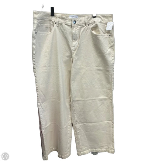 Jeans Wide Leg By Lane Bryant In Cream Denim, Size: 16