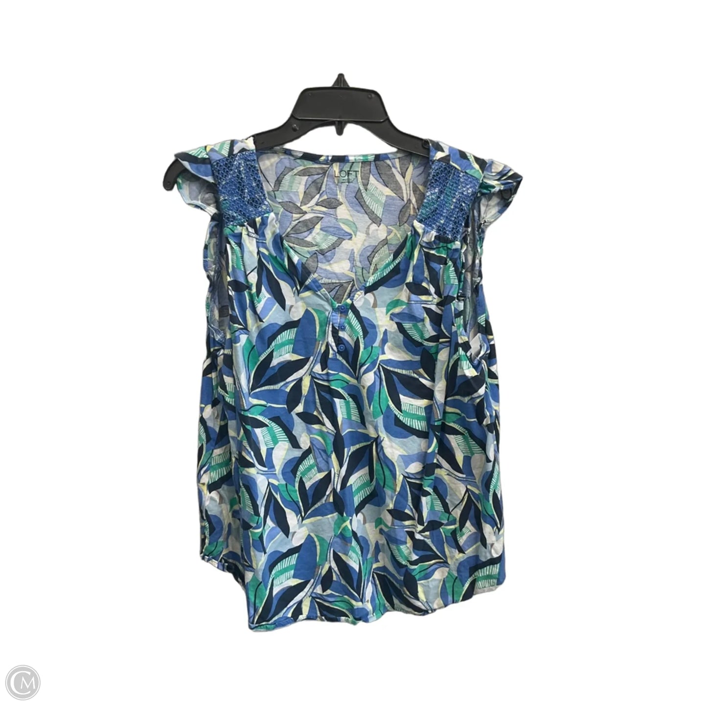 Top Short Sleeve By Loft In Blue, Size: L