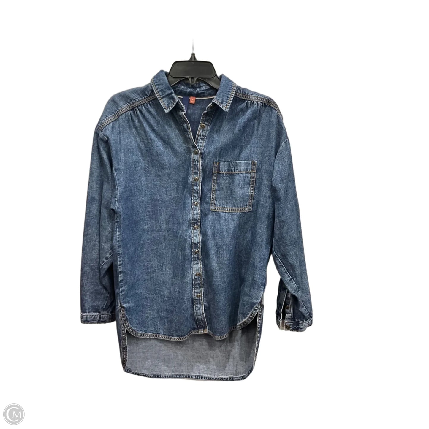 Blouse Long Sleeve By Pilcro In Blue, Size: Xs