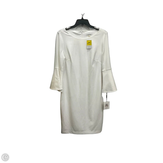 Dress Casual Midi By Calvin Klein In White, Size: 12