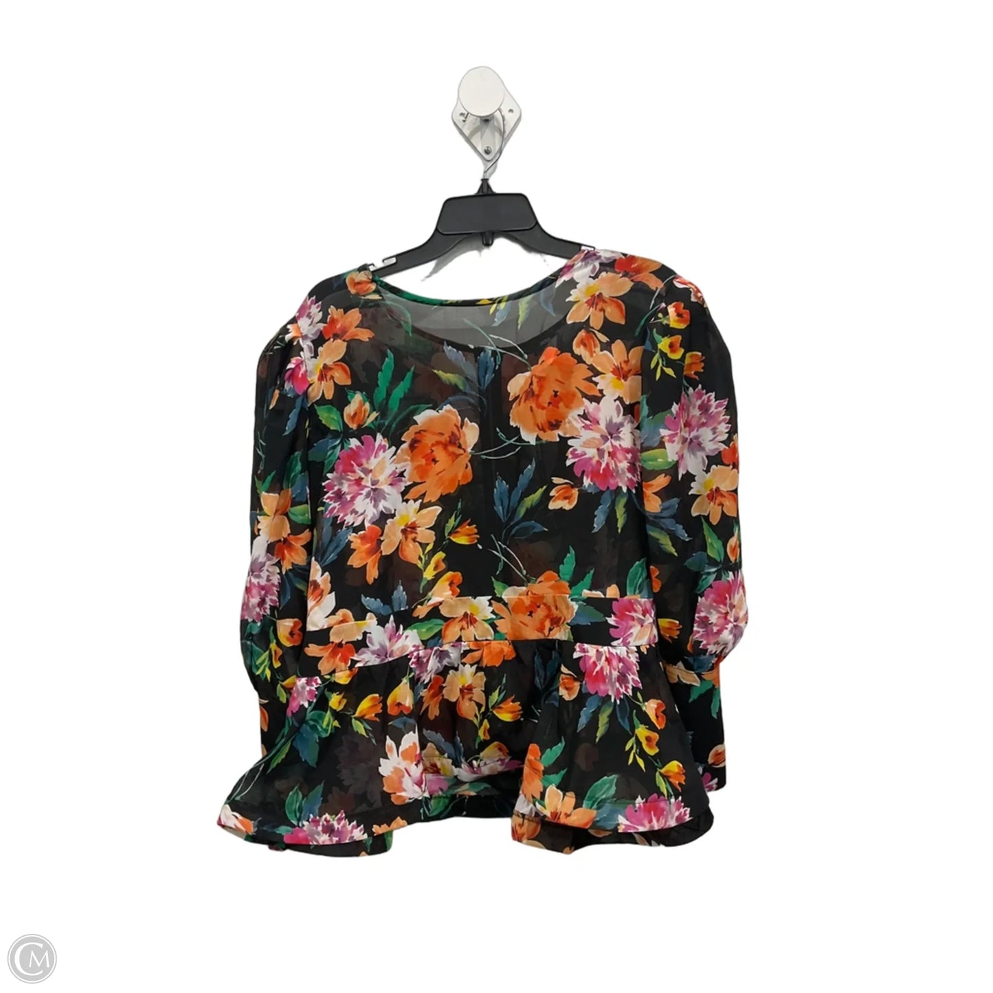 Top Long Sleeve By Fashion Nova In Floral Print, Size: 2x