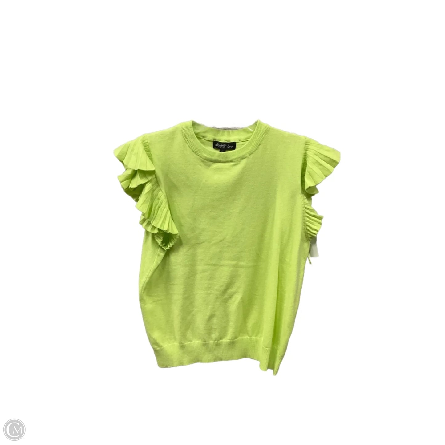 Sweater Short Sleeve By Clothes Mentor In Green, Size: L