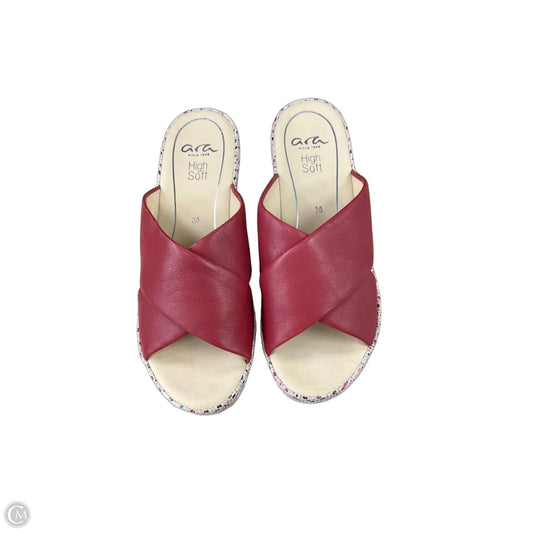 Sandals Heels Wedge By Cmb In Red, Size: 7.5