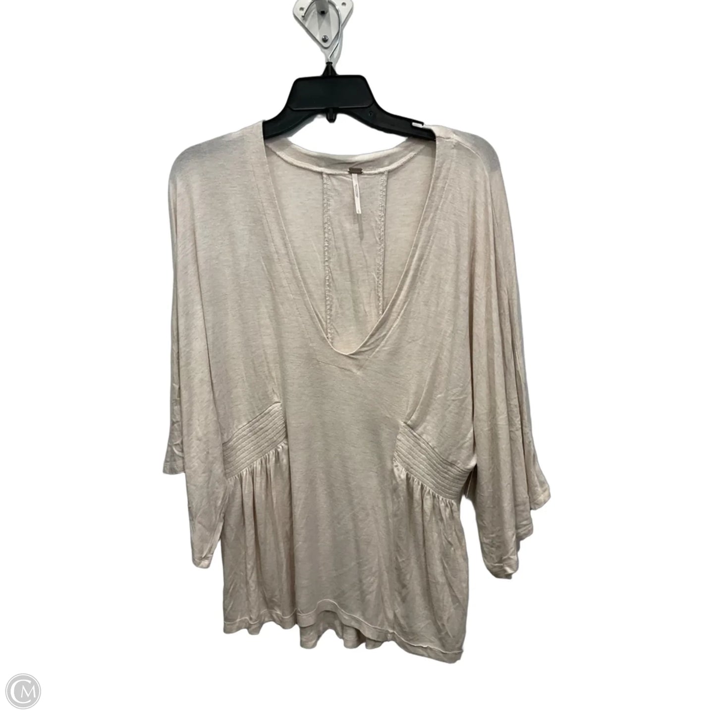 Top 3/4 Sleeve By Free People In Cream, Size: L