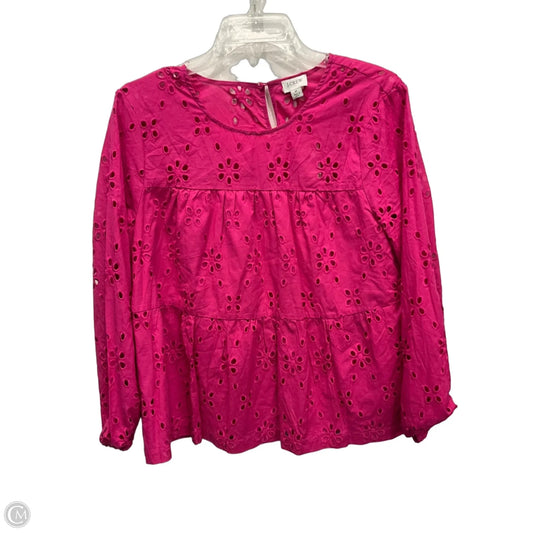 Top 3/4 Sleeve By J. Crew In Pink, Size: M