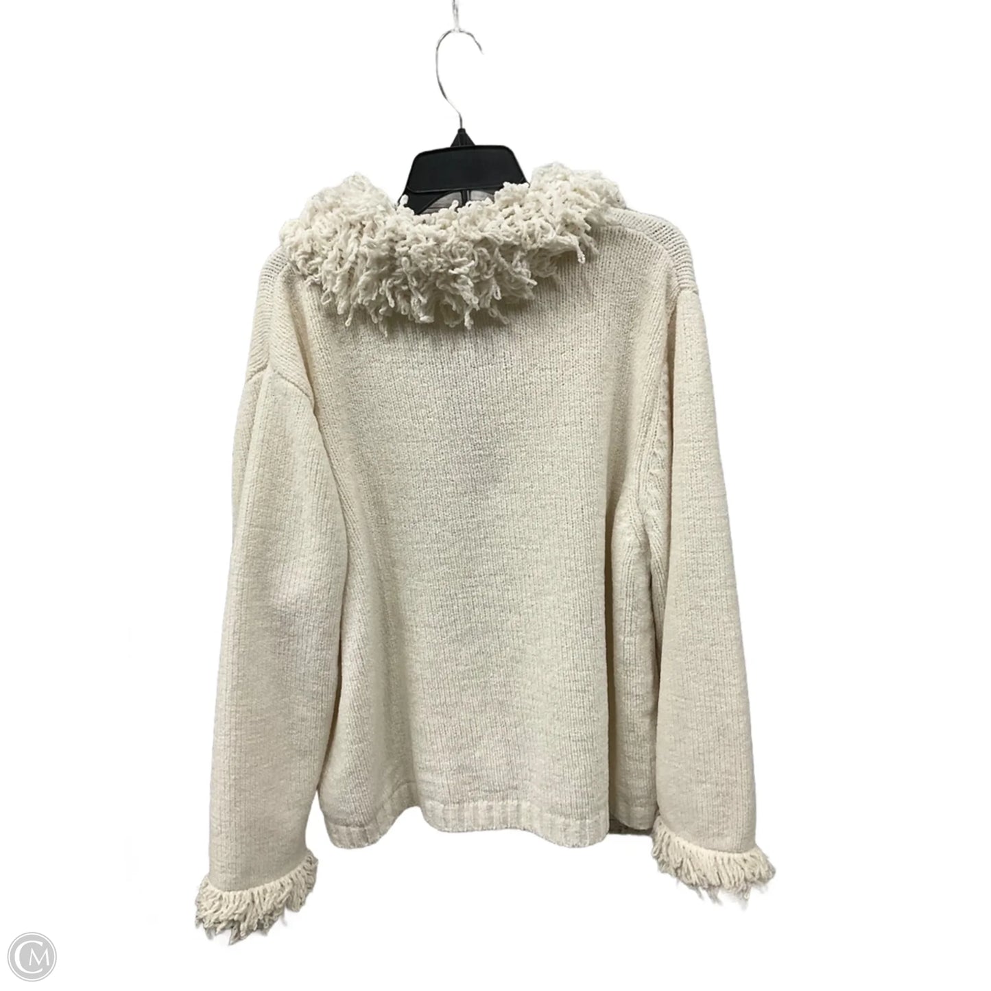 Cardigan By Reference Point In Cream, Size: 2x