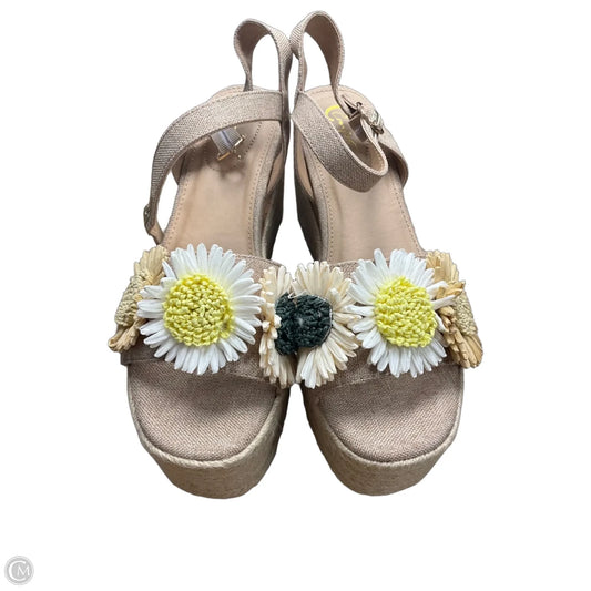 Sandals Heels Wedge By Comfort Plus In Tan, Size: 9