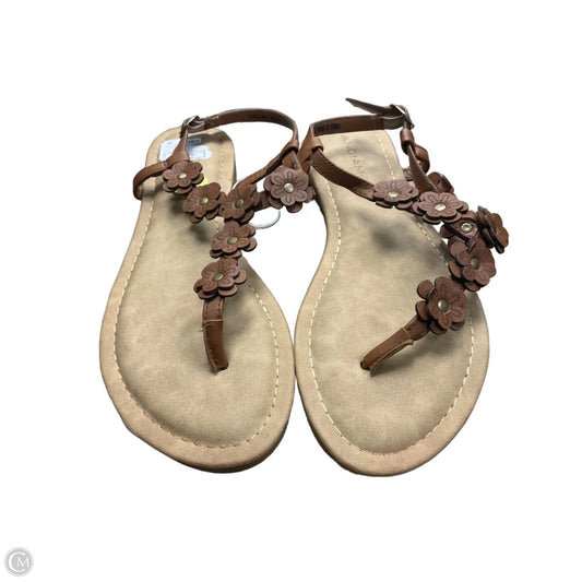 Sandals Flats By Andiano In Brown, Size: 9.5