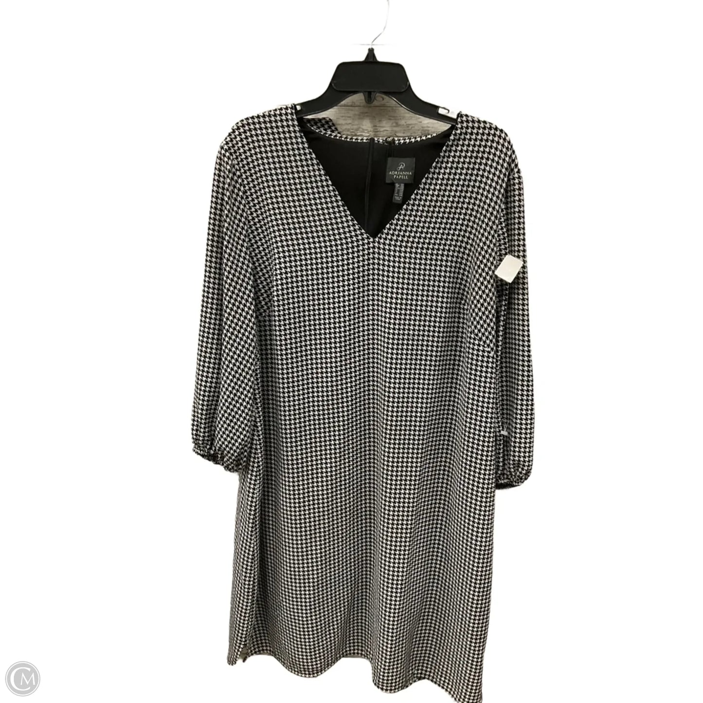 Dress Casual Midi By Adrianna Papell In Black & White, Size: L