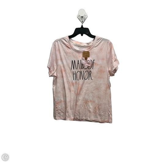Top Short Sleeve Basic By Rae Dunn In Pink, Size: Xl