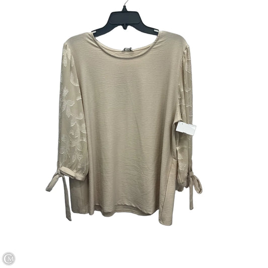 Top Short Sleeve By Cato In Tan, Size: 2x