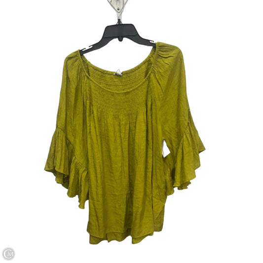 Top 3/4 Sleeve By Cato In Green, Size: 2x