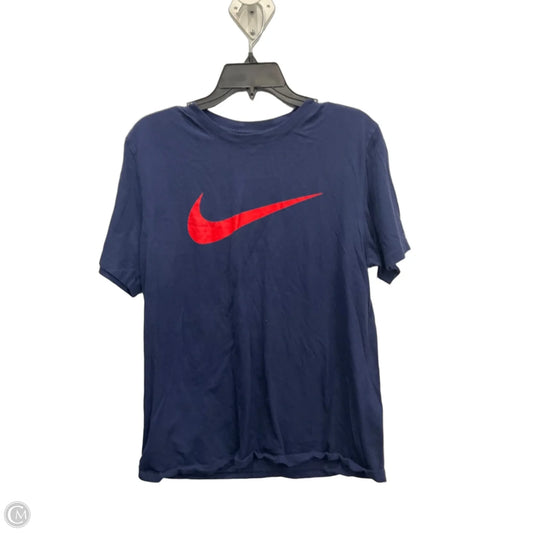 Athletic Top Short Sleeve By Nike Apparel In Navy, Size: L