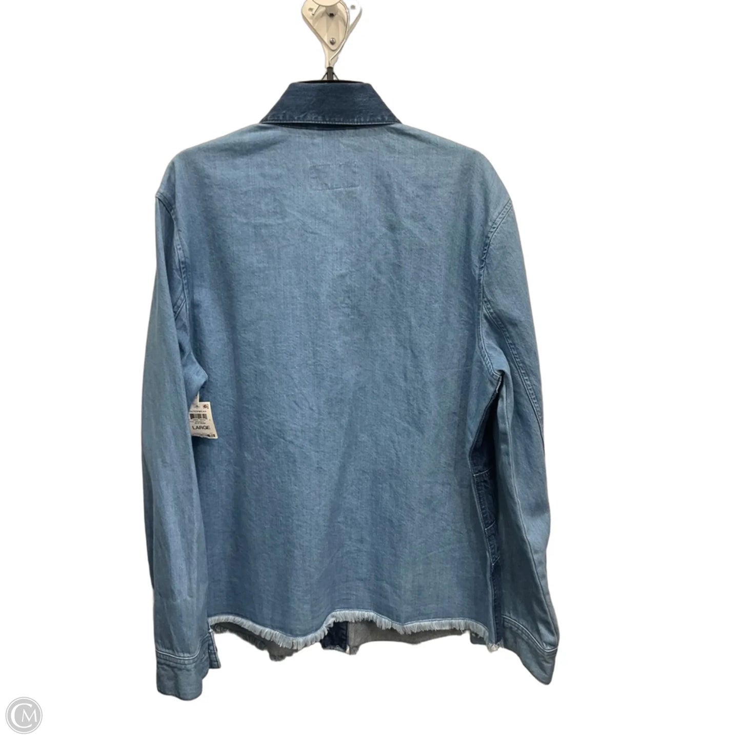 Blazer By Clothes Mentor In Blue Denim, Size: L