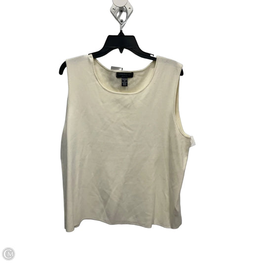 Top Sleeveless By Cable And Gauge In Cream, Size: 2x