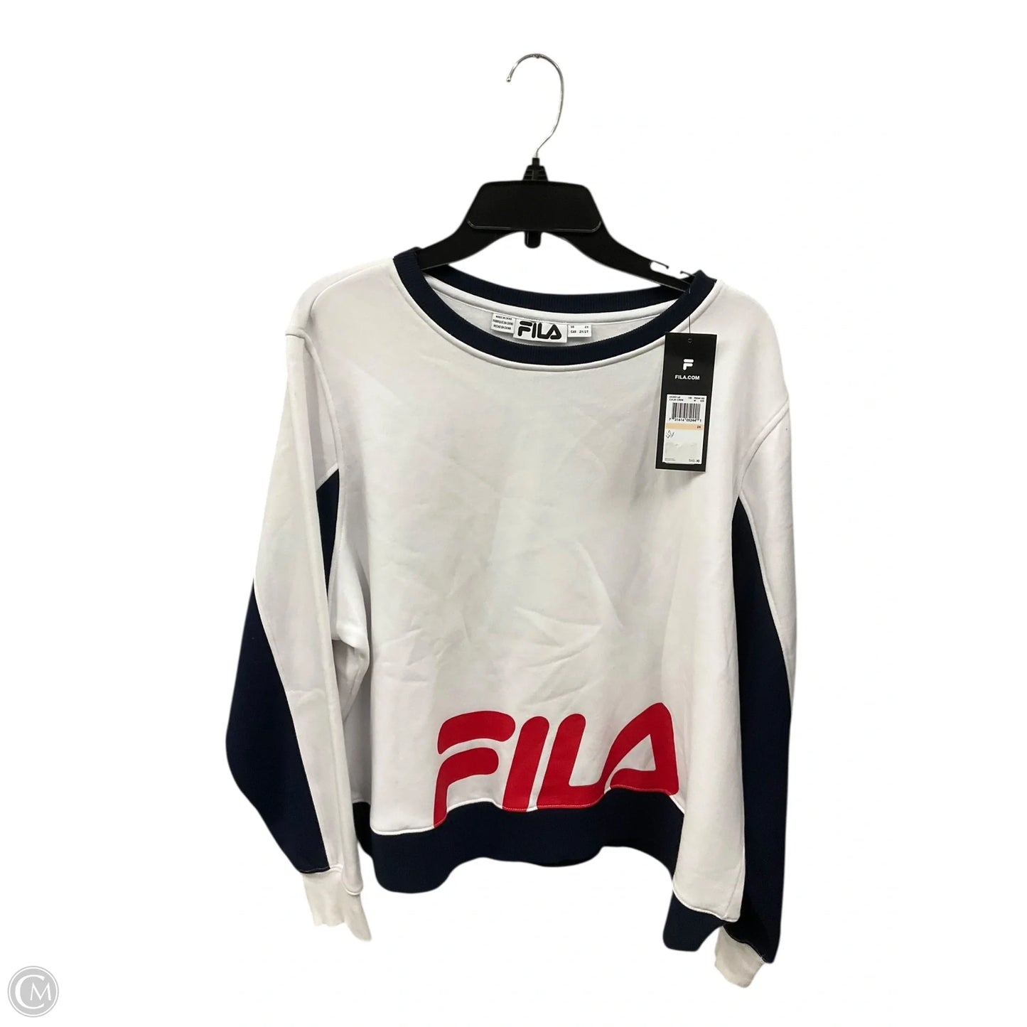 Athletic Top Long Sleeve Crewneck By Fila In White, Size: Xxl