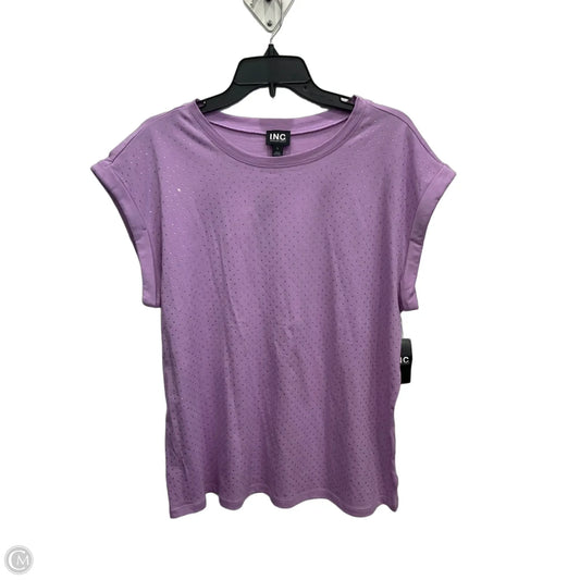 Top Short Sleeve By Inc In Purple, Size: L