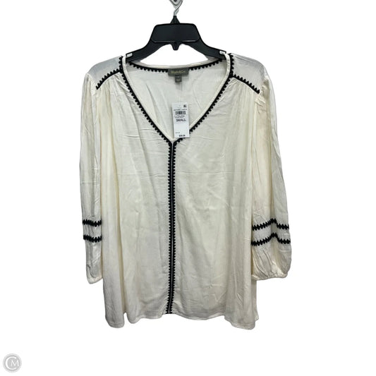 Top Long Sleeve By Style And Company In Cream, Size: S