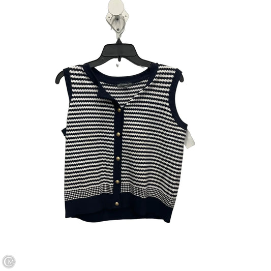 Blouse Sleeveless By Adrianna Papell In Striped Pattern, Size: M
