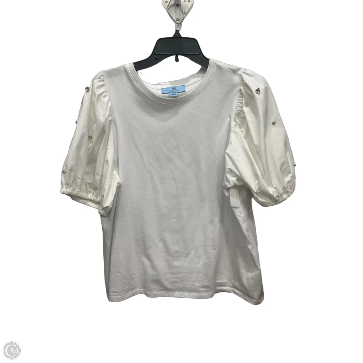 Top Short Sleeve By Cece In White, Size: L