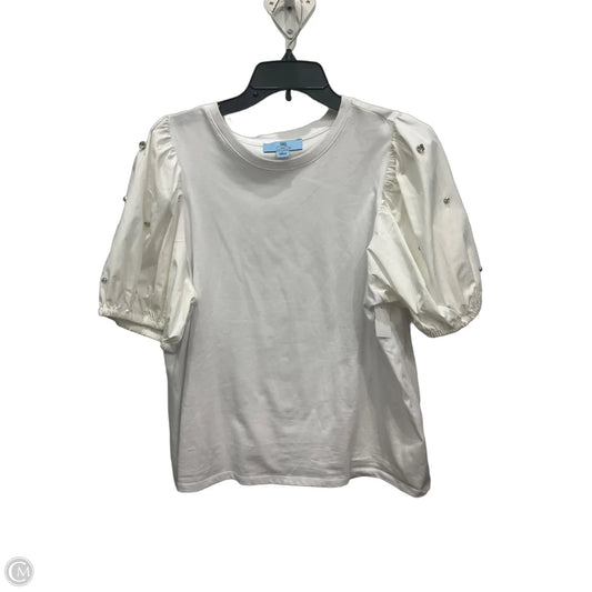 Top Short Sleeve By Cece In White, Size: L