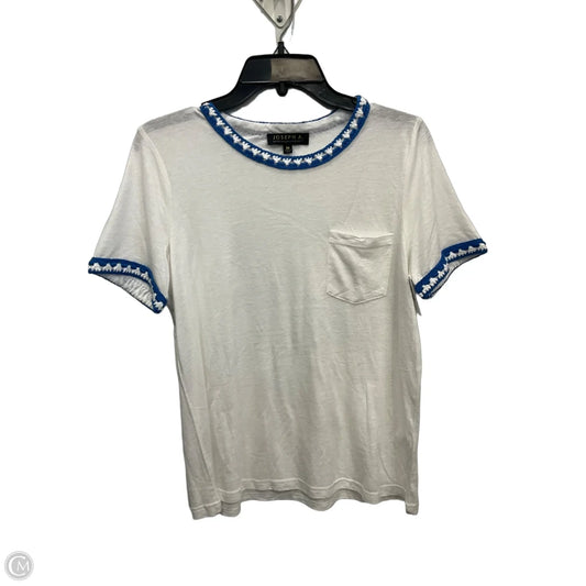 Top Short Sleeve By Joseph A. In White, Size: M