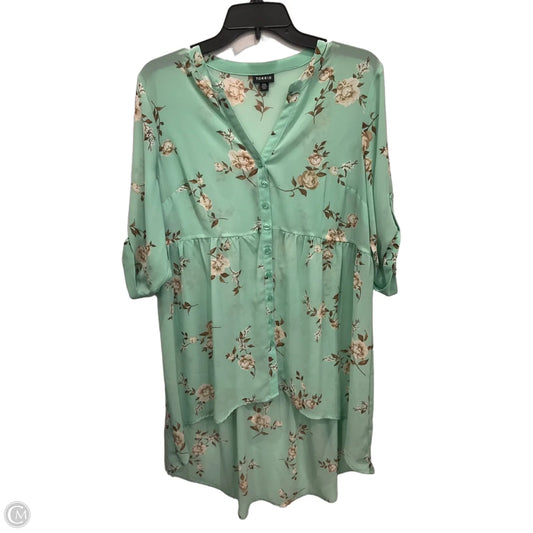 Blouse Long Sleeve By Torrid In Green, Size: L
