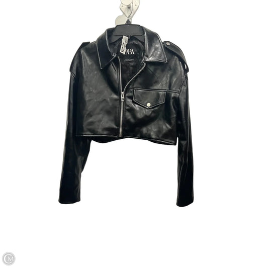 Jacket Moto By Zara In Black, Size: M